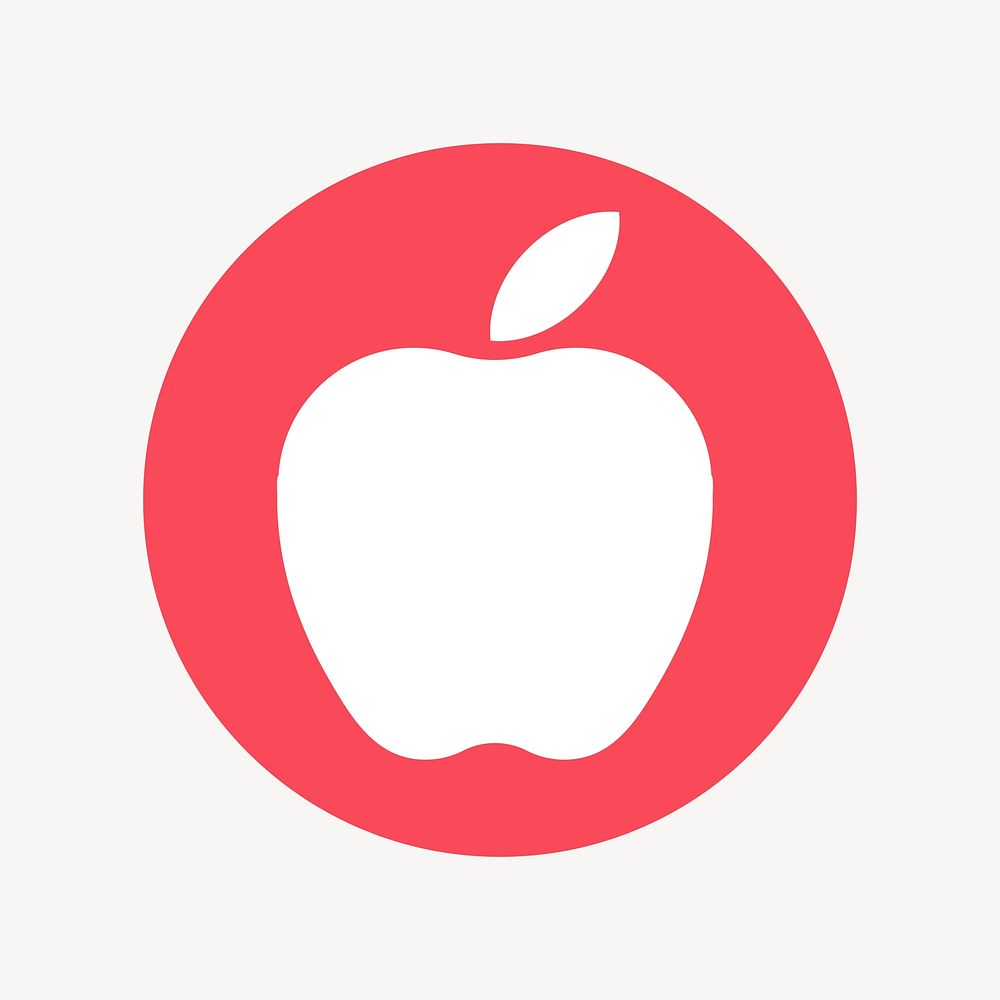 Apple icon badge, flat circle design
