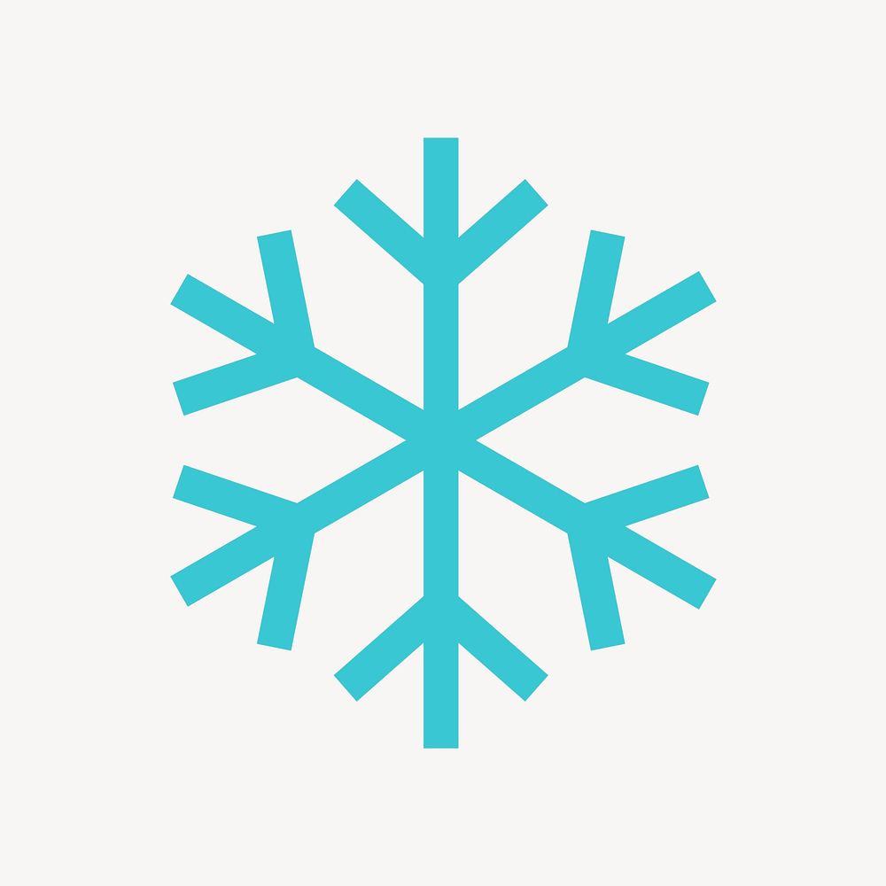 Snowflake icon, blue flat design