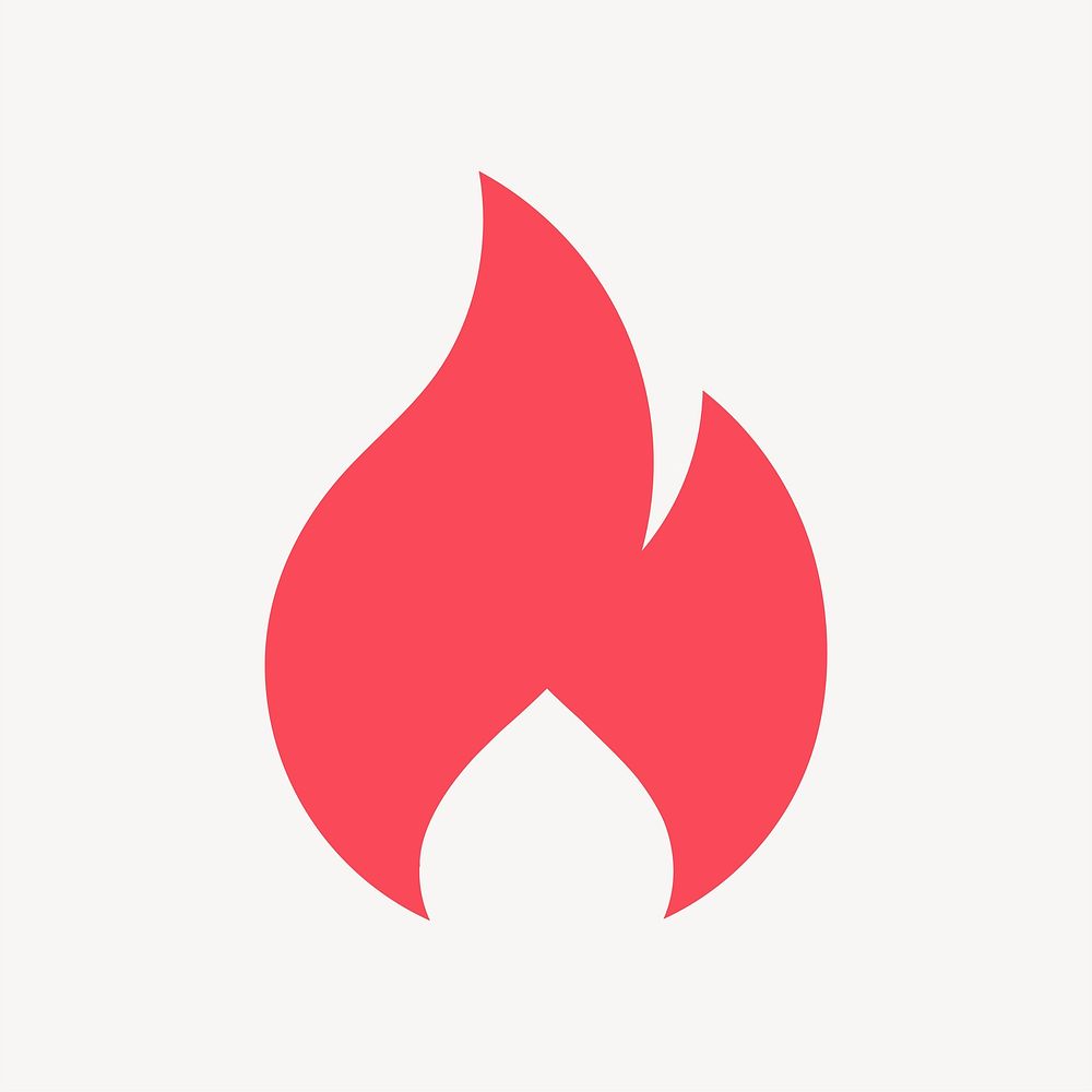 Flame icon, pink flat design vector