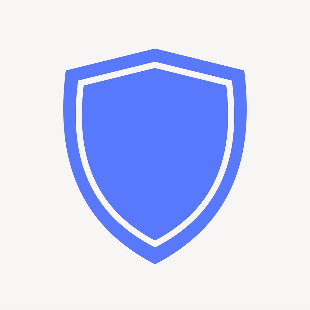 Shield, protection icon, blue flat design