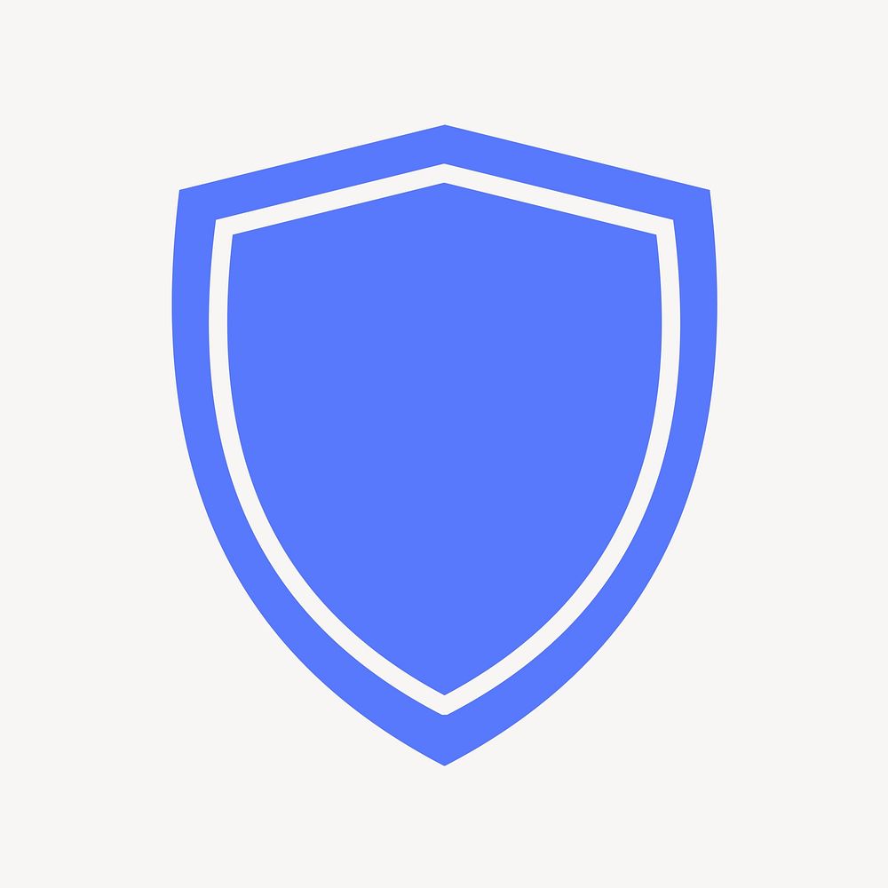 Shield, protection icon, blue flat design  psd