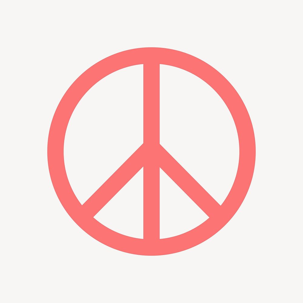 Peace symbol icon, pink flat design vector