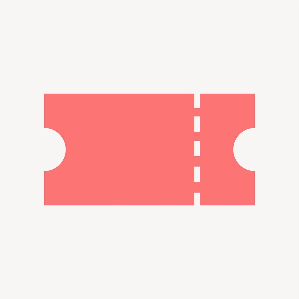 Voucher, ticket icon, pink flat design vector