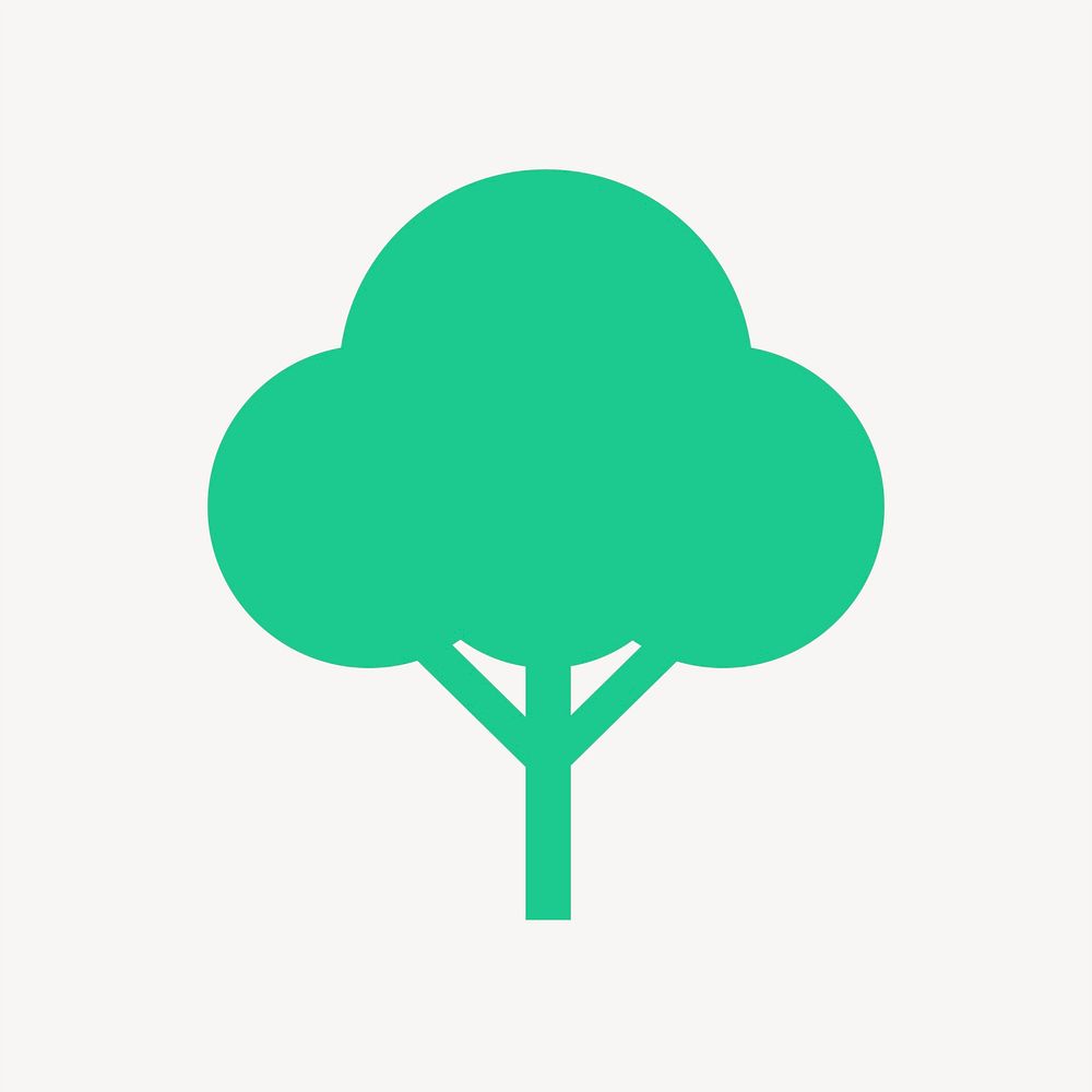 Tree, environment icon, green flat design