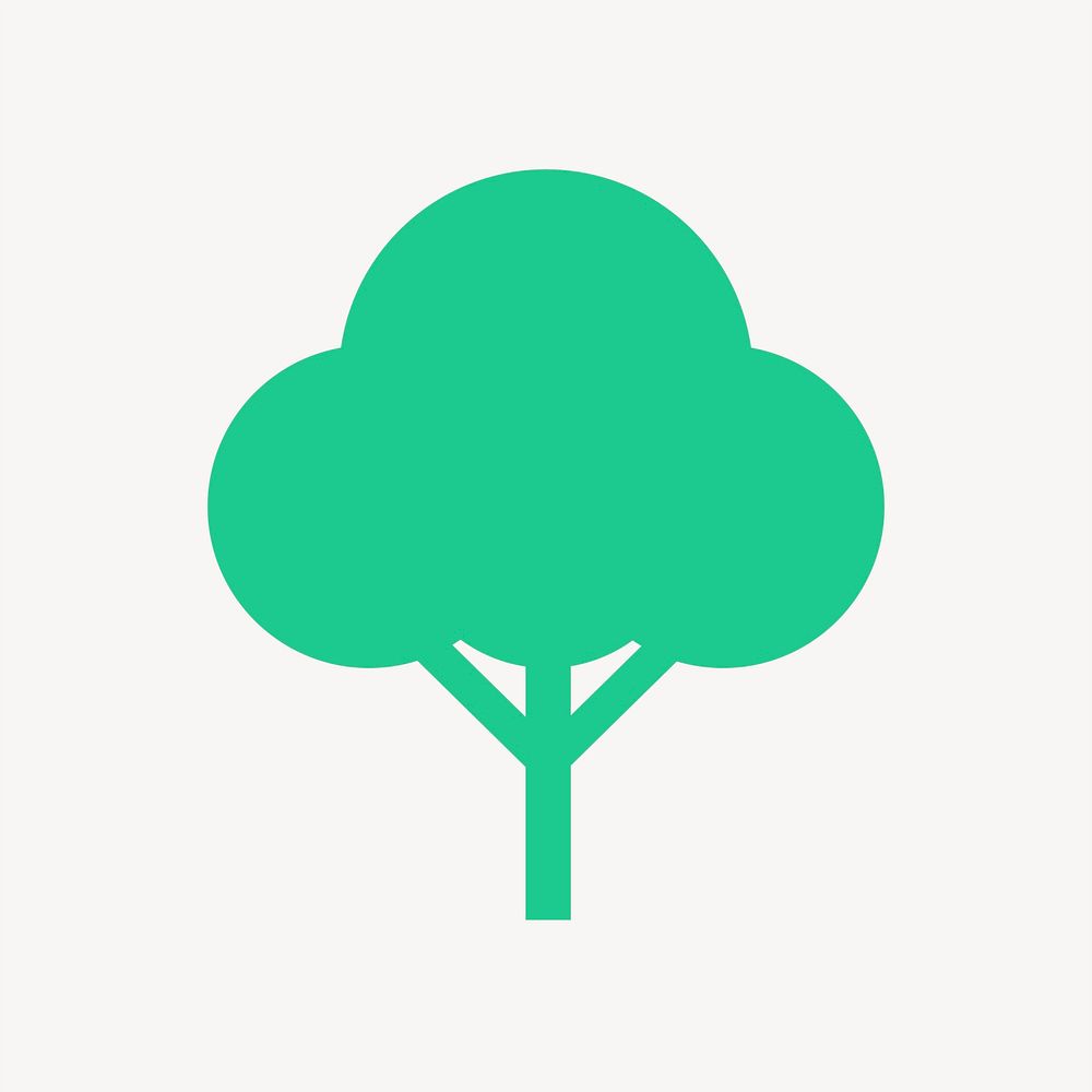 Tree, environment icon, green flat design vector