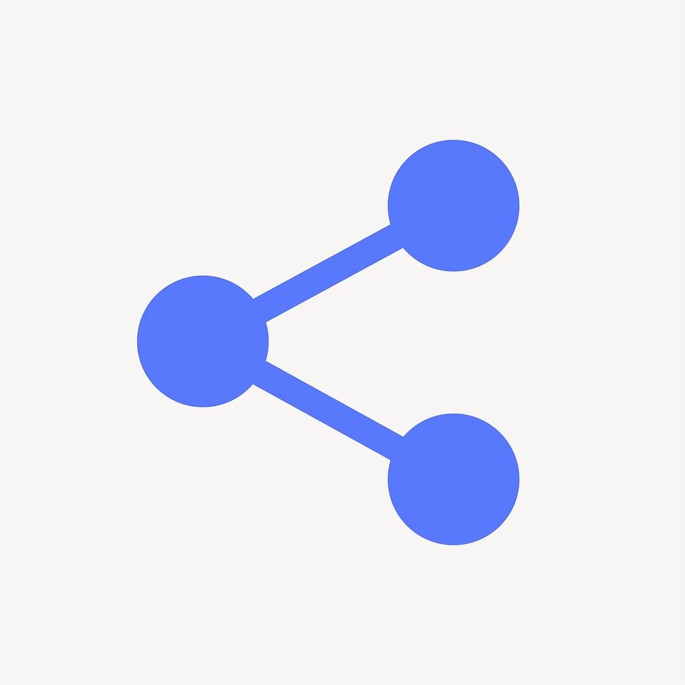 Link icon, blue flat design vector