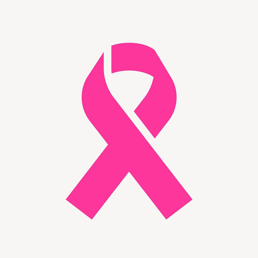 Ribbon icon, cancer awareness, flat design