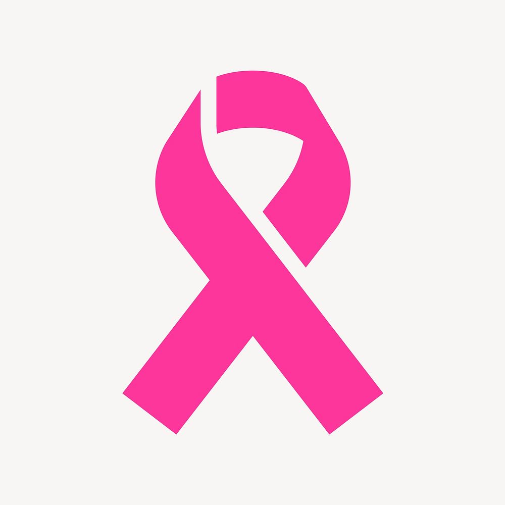 Ribbon icon, cancer awareness, flat design  psd