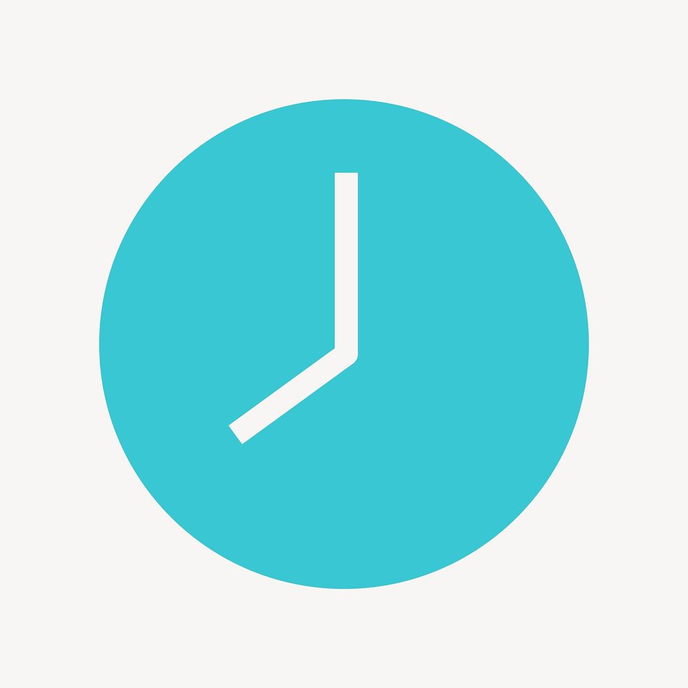 Clock icon, blue flat design  psd