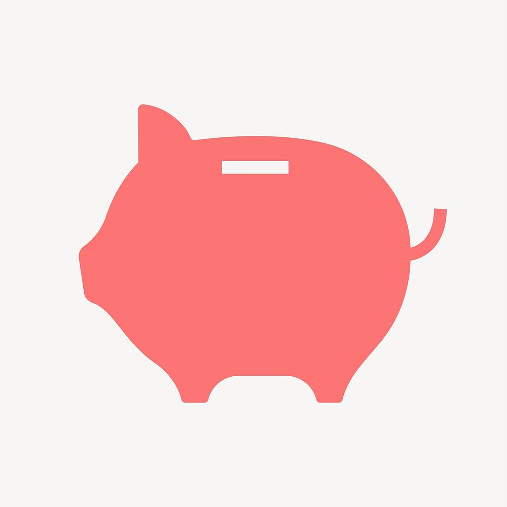 Piggy bank icon, finance, flat design vector