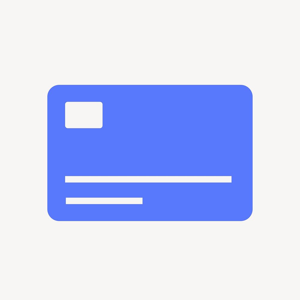 Credit card icon, blue flat design vector