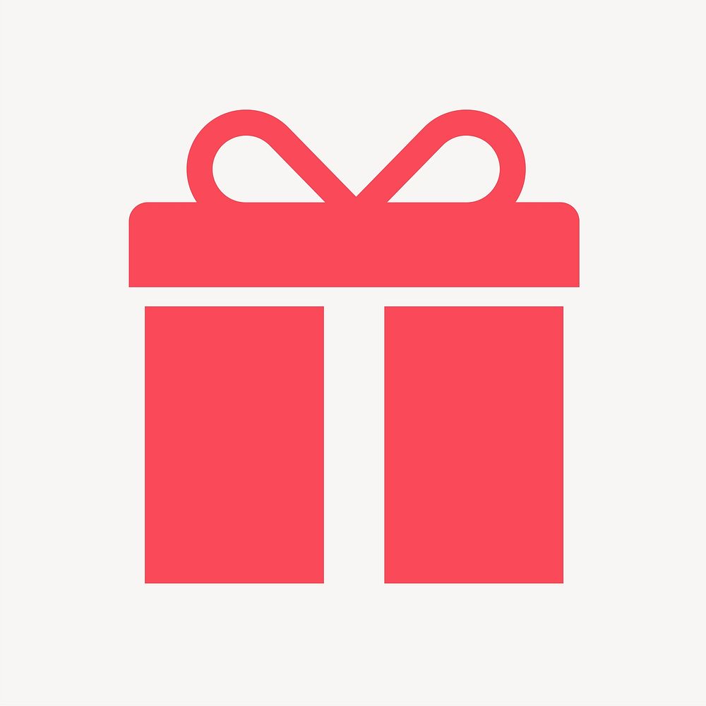 Gift box, reward icon, pink flat design vector