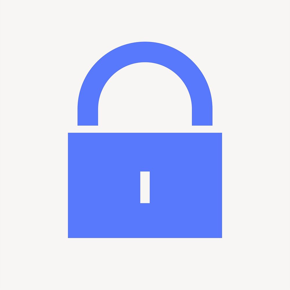 Lock, privacy icon, blue flat design