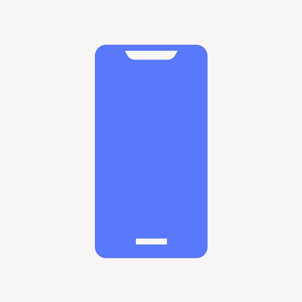 Mobile phone icon, blue flat design  psd