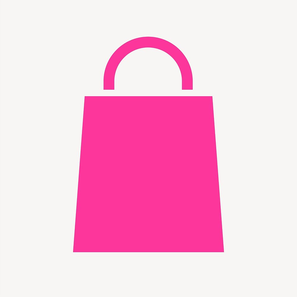 Shopping bag icon, pink flat design