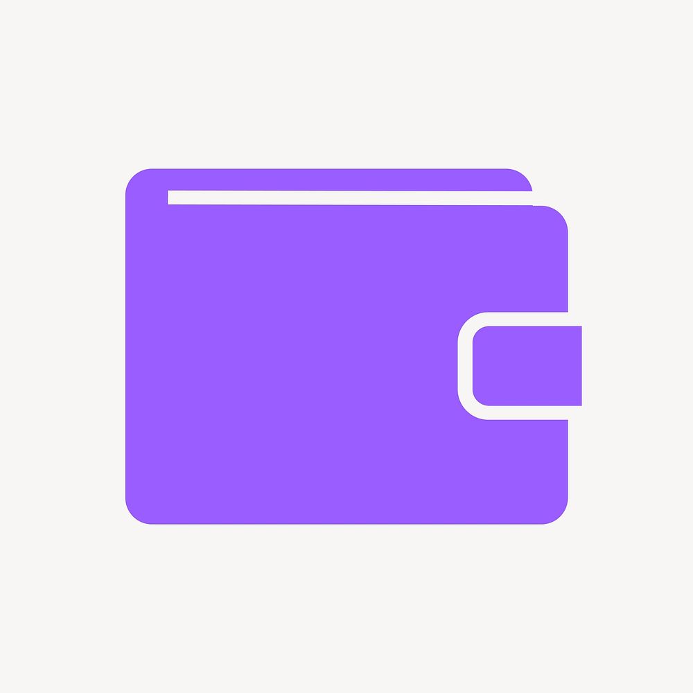 Wallet payment icon, purple flat design