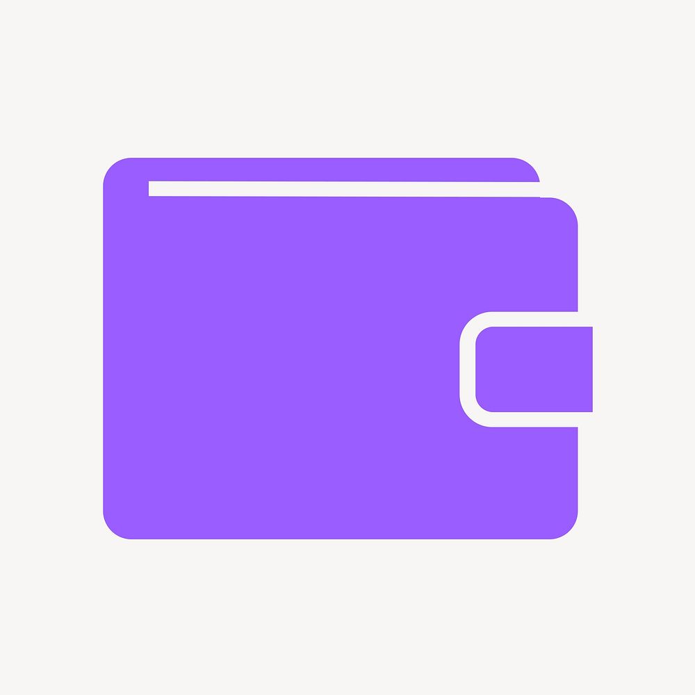 Wallet payment icon, purple flat design  psd