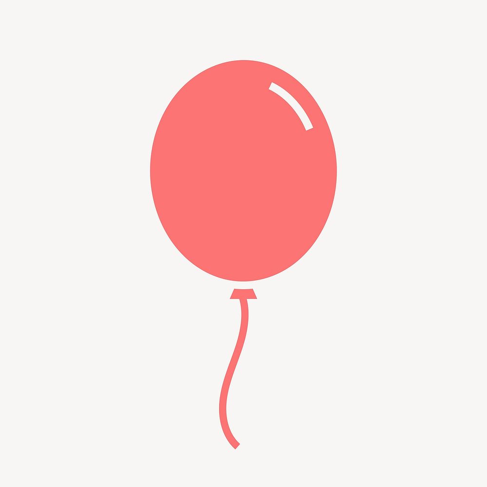 Floating balloon icon, pink flat design vector