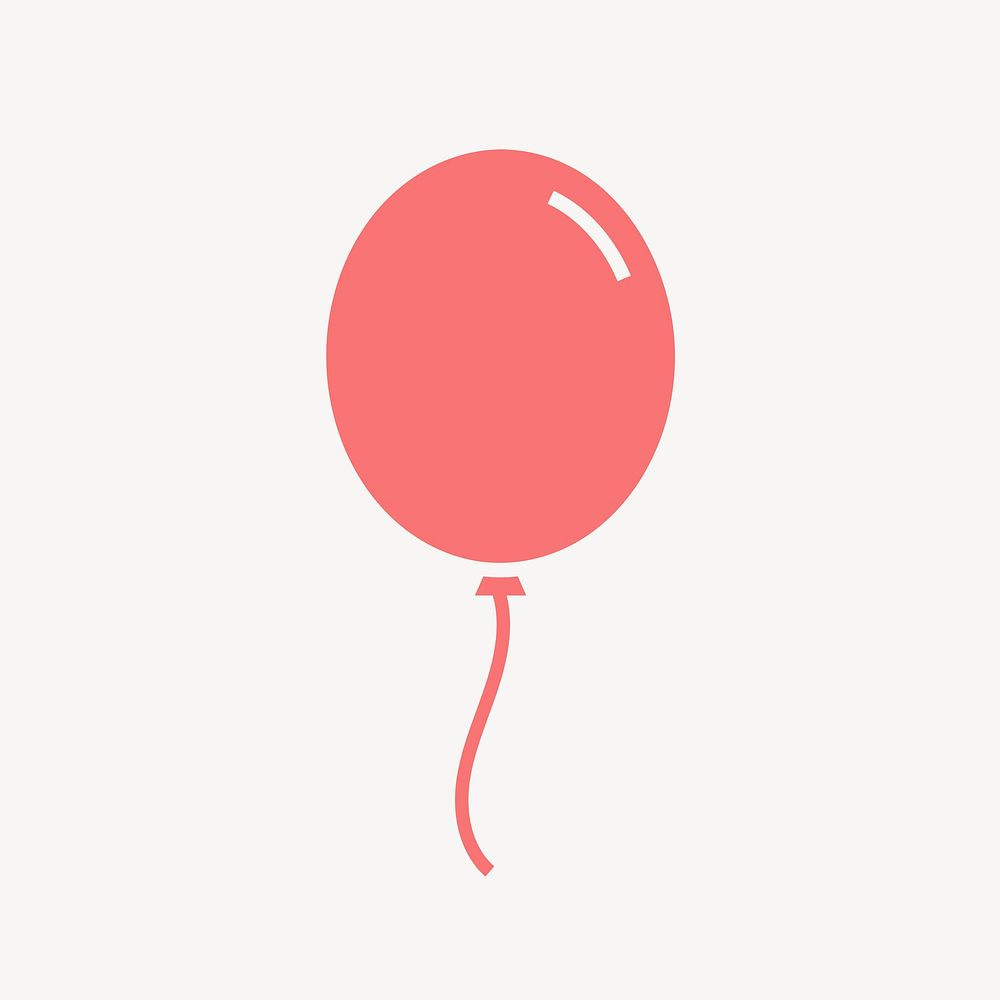 Floating balloon icon, pink flat design  psd