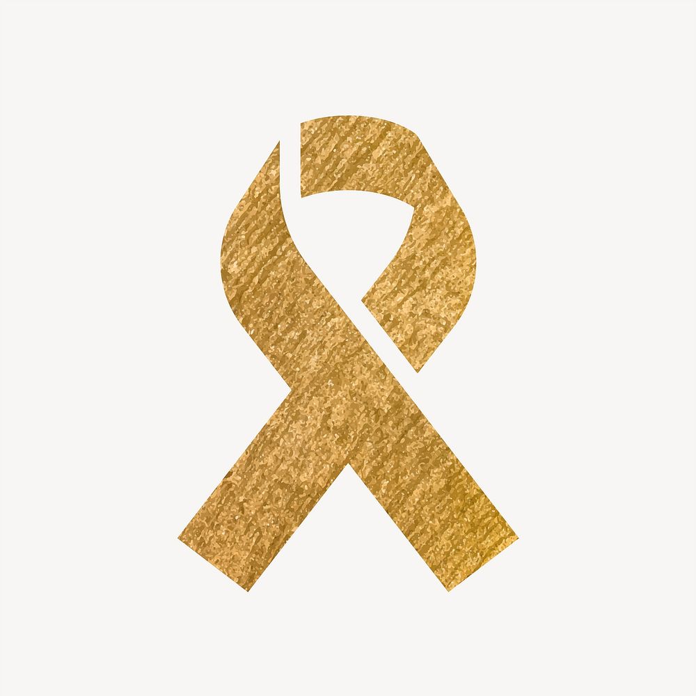 Ribbon gold icon, glittery design vector