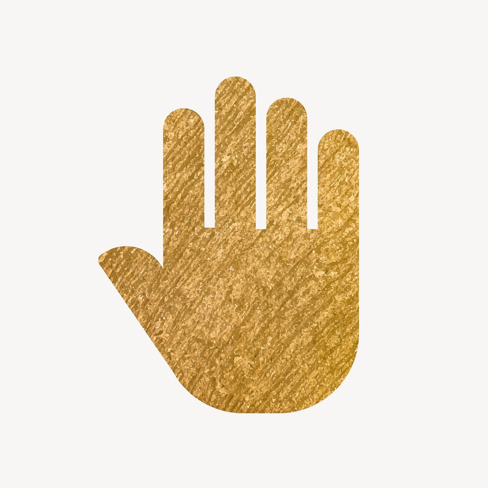 Hand gold icon, glittery design vector