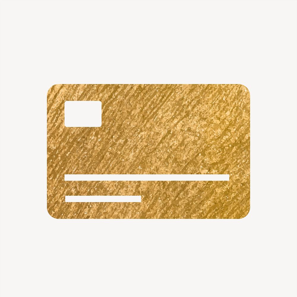 Credit card gold icon, glittery design vector