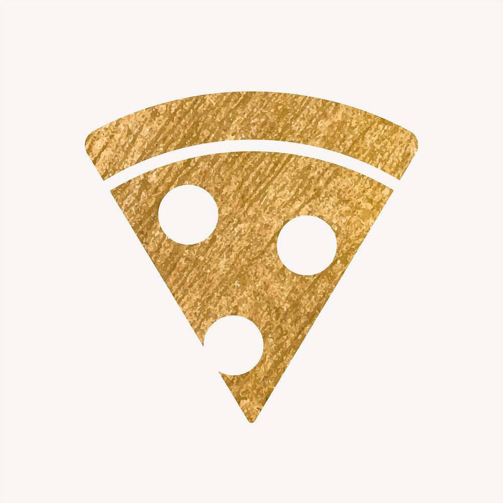 Pizza gold icon, glittery design vector