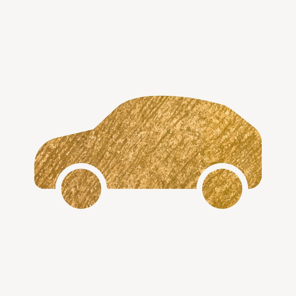 EV car gold icon, glittery design vector