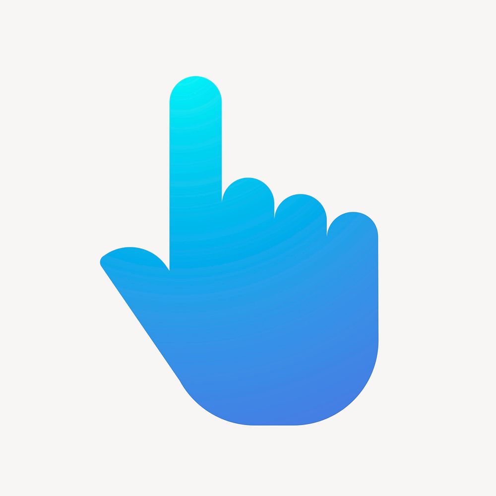 Pointing hand icon, gradient design vector