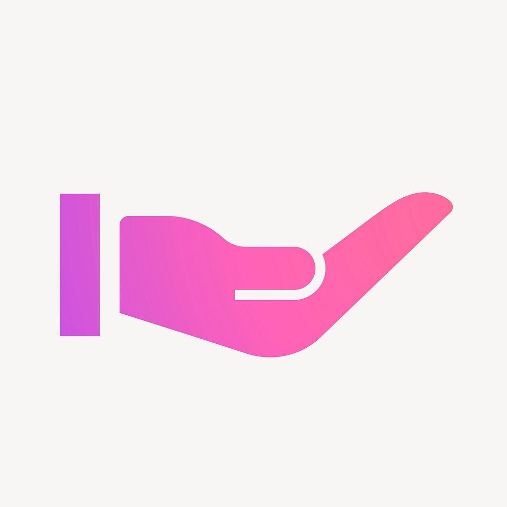 Cupping hand icon, gradient design vector