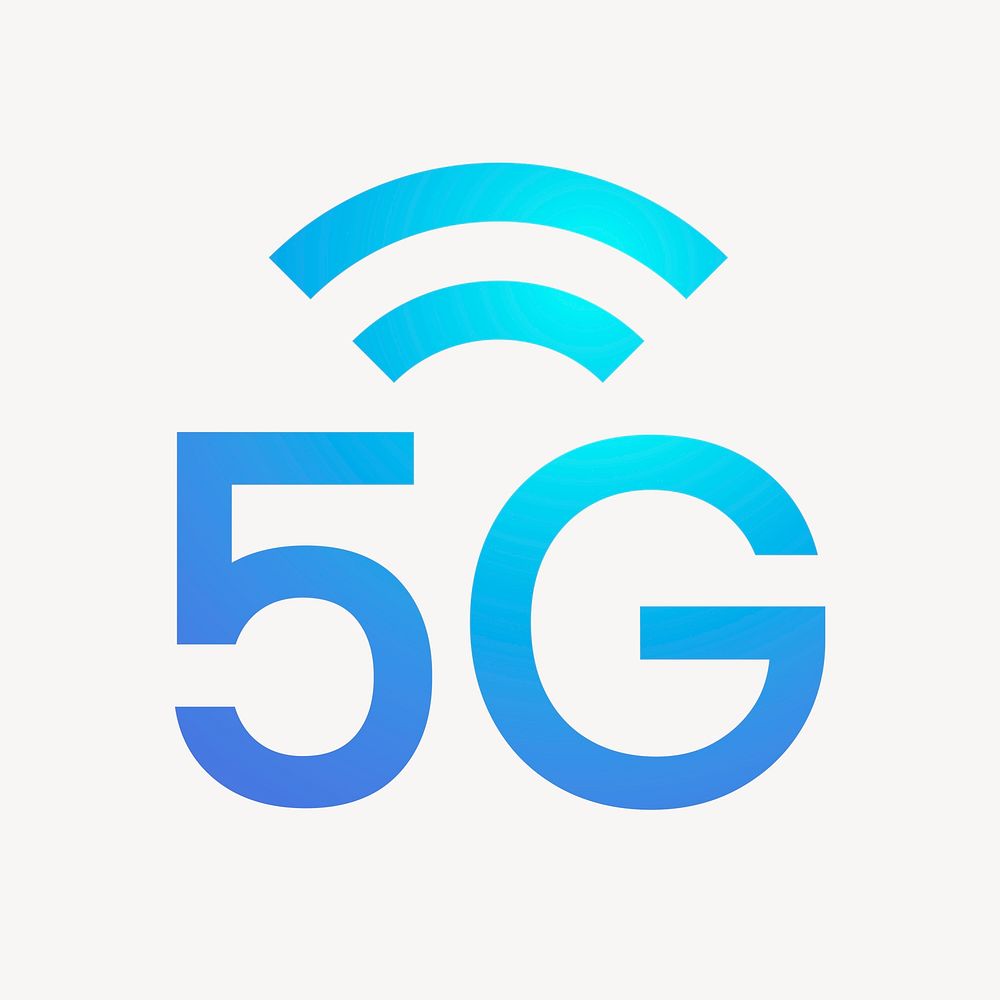 5G network icon, gradient design vector