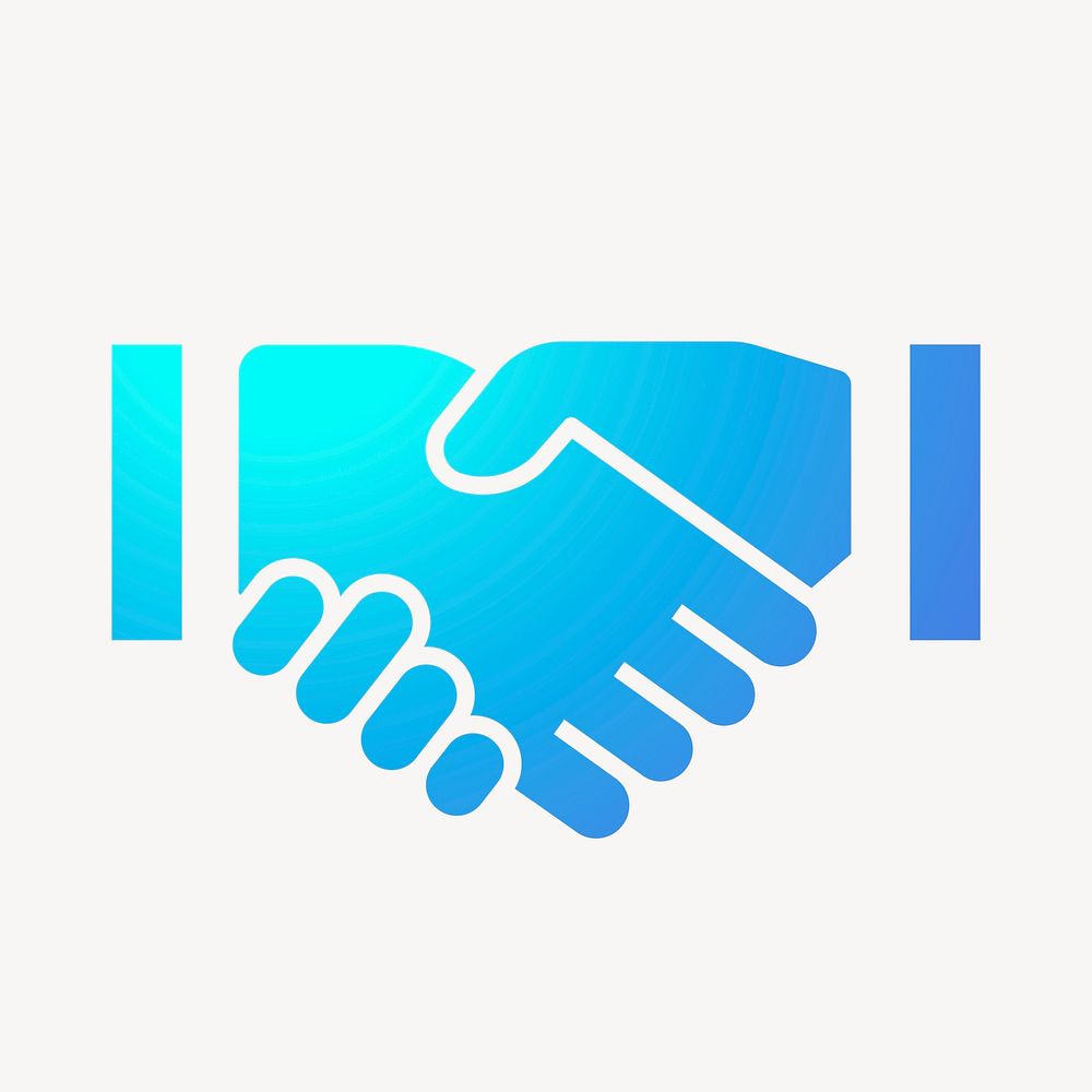 Business handshake icon, gradient design vector