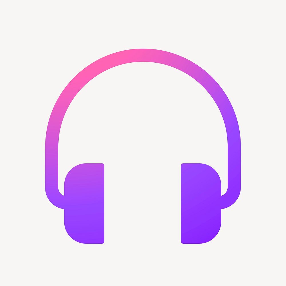 Headphones, music icon, gradient design vector