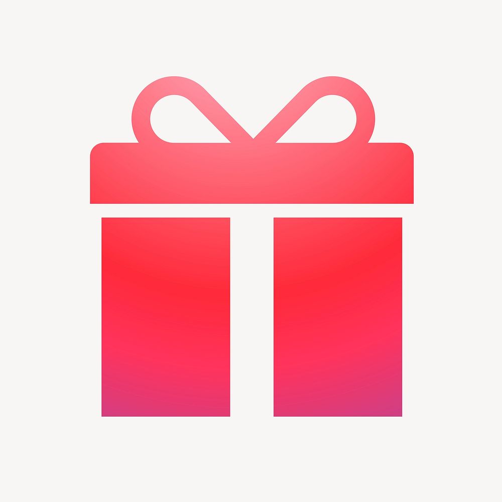 Gift box, reward icon, gradient design vector
