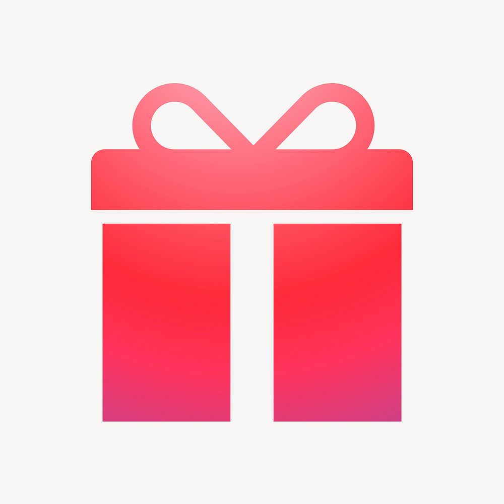 Gift box, reward icon, gradient design  psd