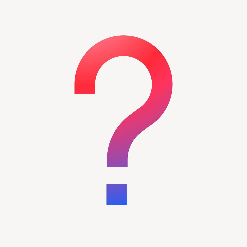 Question mark icon, gradient design  psd