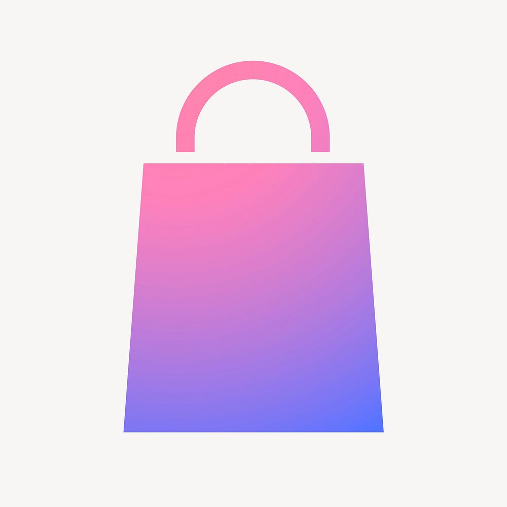 Shopping bag icon, gradient design vector