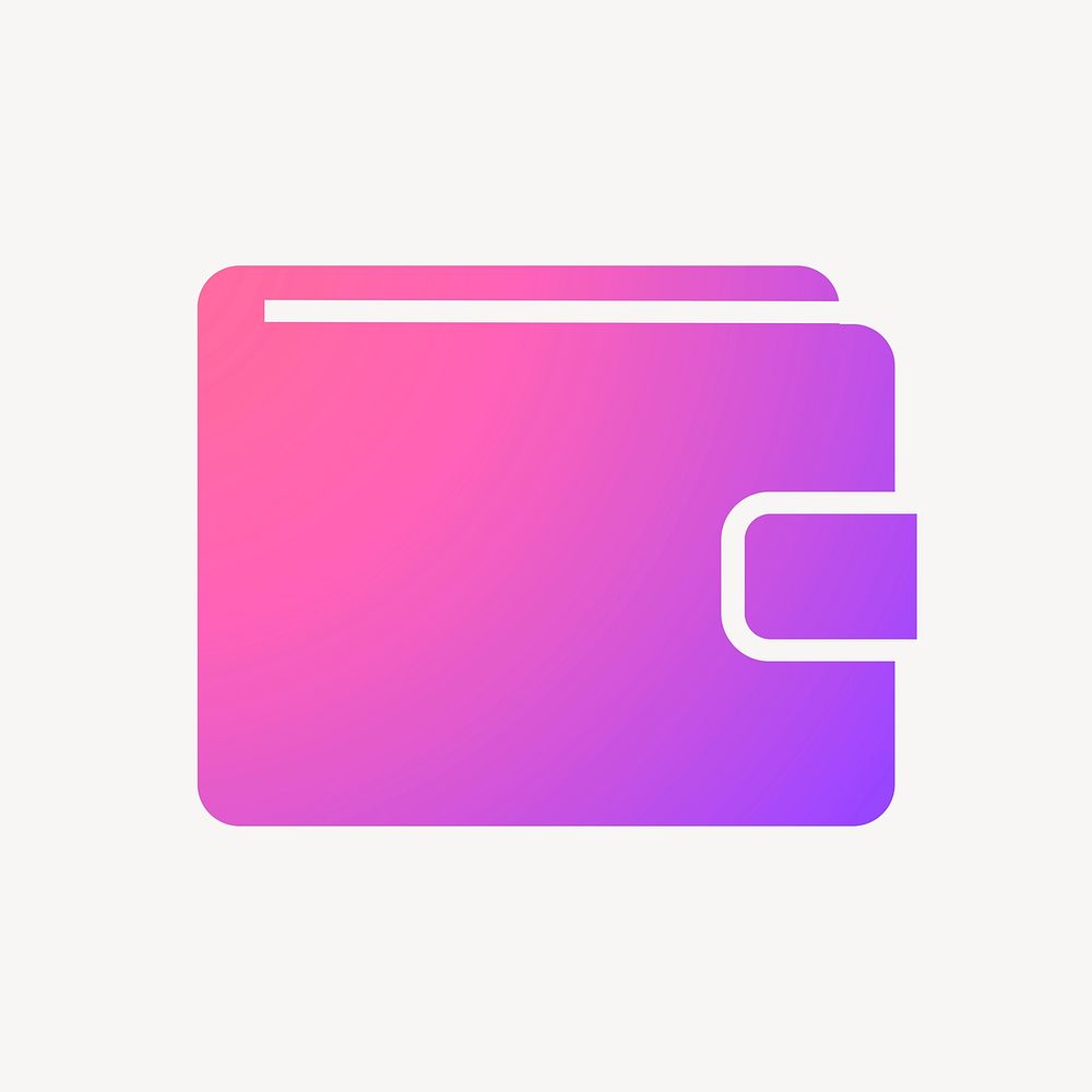 Wallet payment icon, gradient design  psd