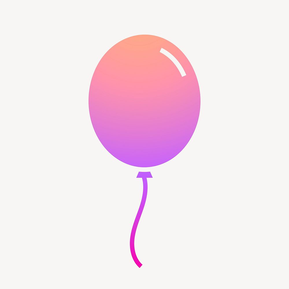 Floating balloon icon, gradient design vector