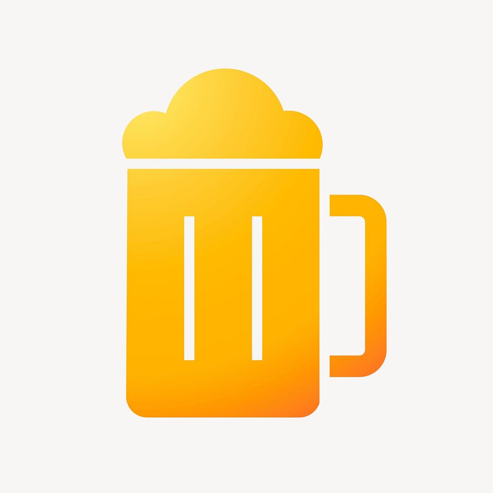 Beer glass icon, gradient design vector