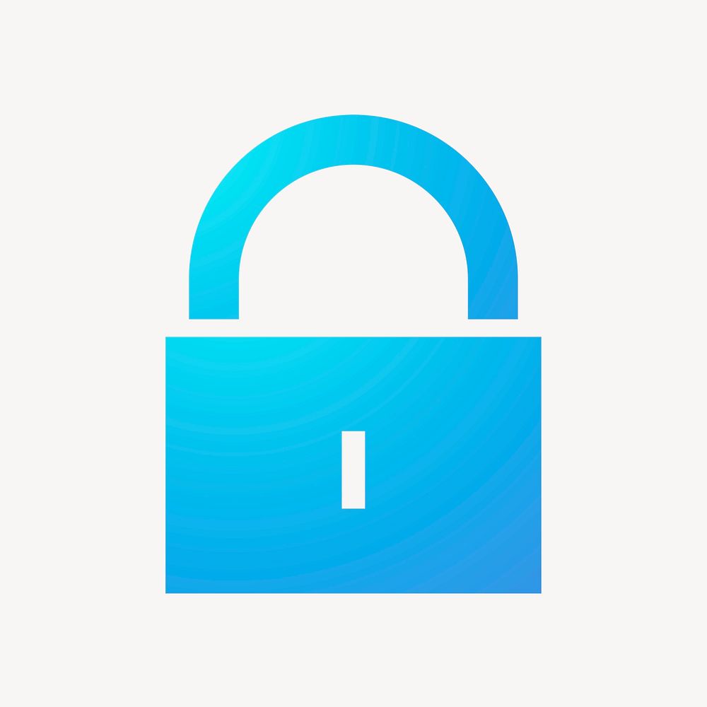 Lock, privacy icon, gradient design  psd