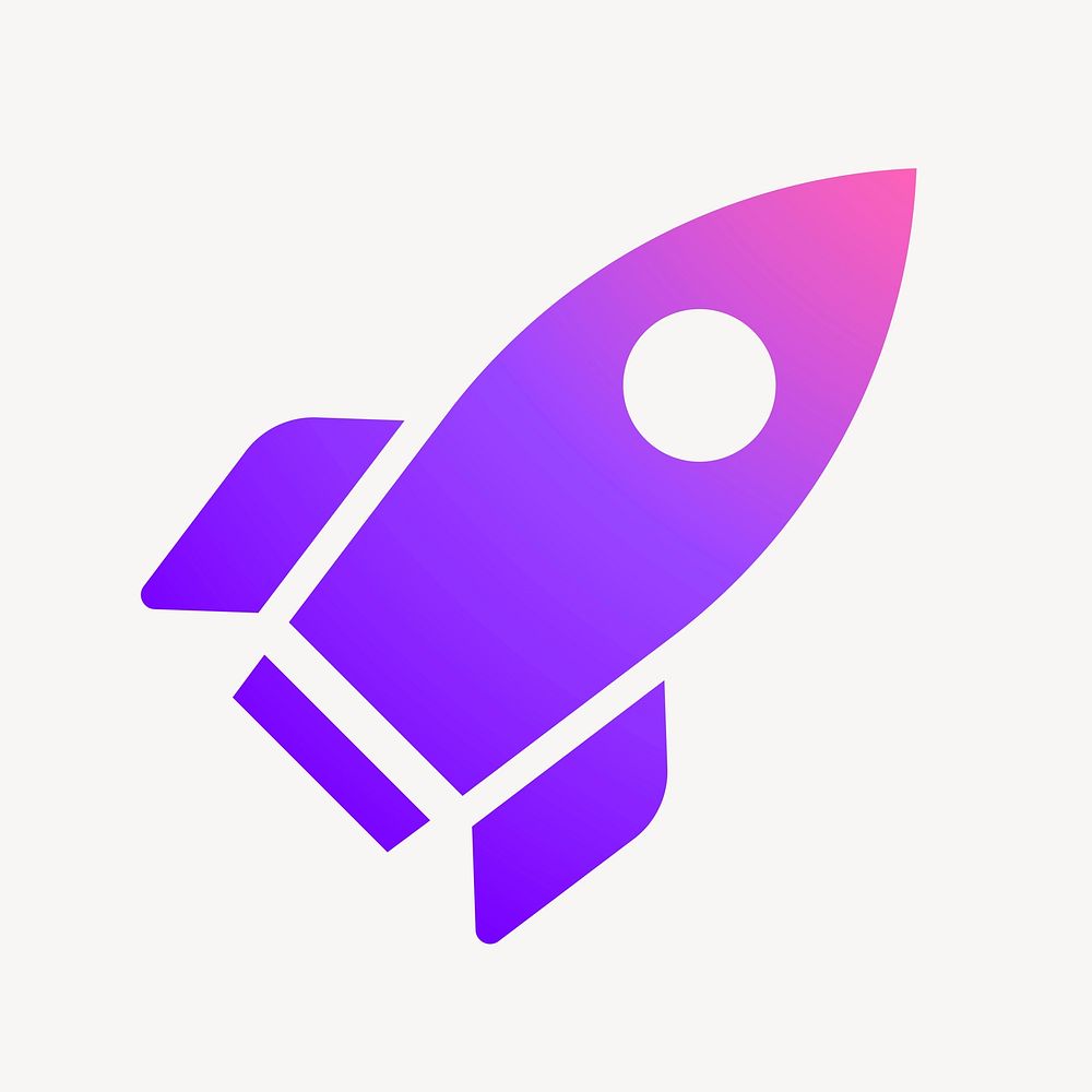 Rocket icon, gradient design vector
