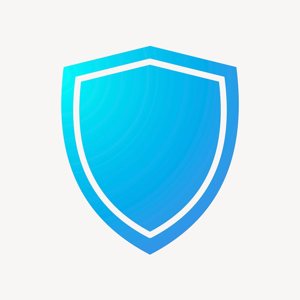 Shield, protection icon, gradient design  psd