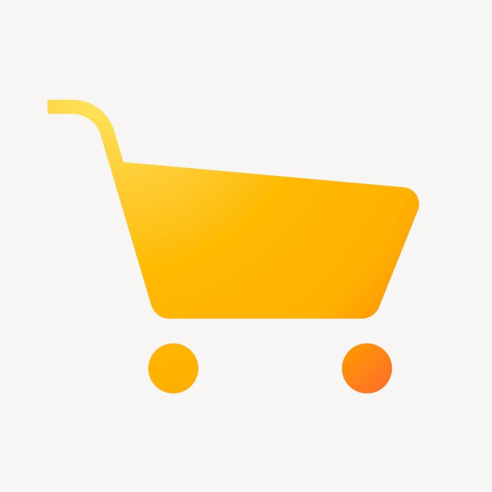 Shopping cart icon, gradient design vector