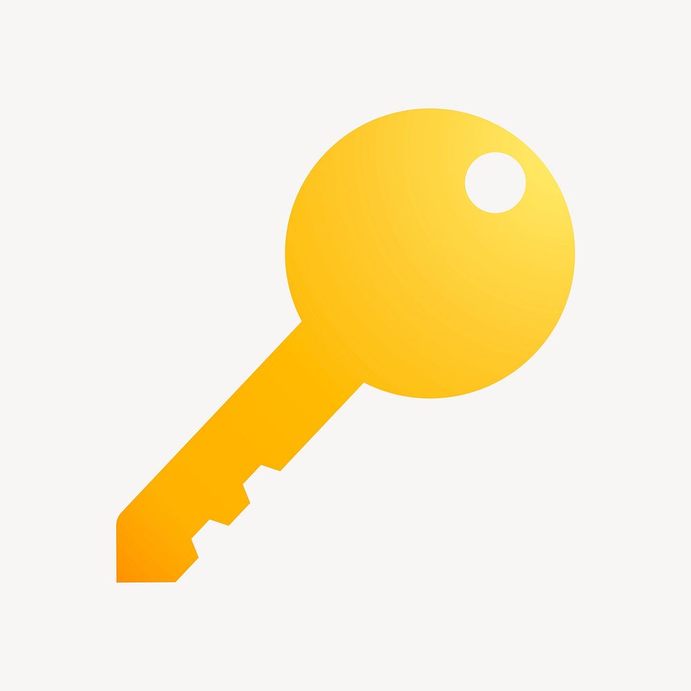 Key, safety icon, gradient design vector