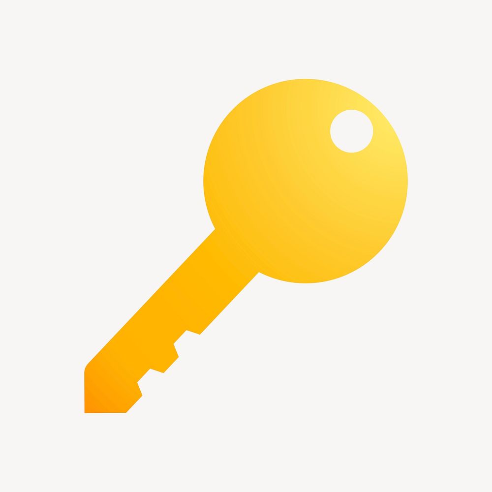 Key, safety icon, gradient design  psd