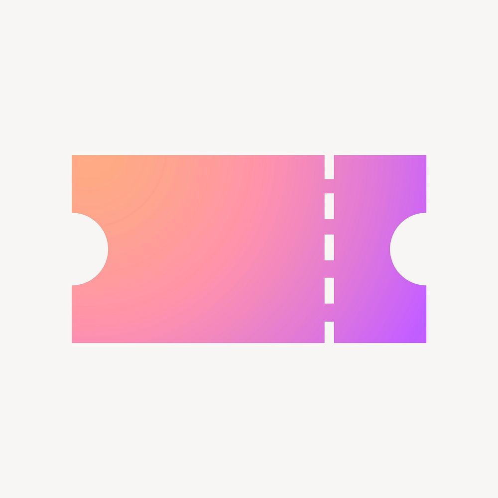 Voucher, ticket icon, gradient design vector
