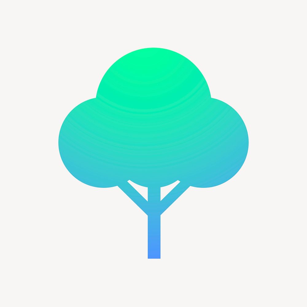 Tree, environment icon, gradient design  psd