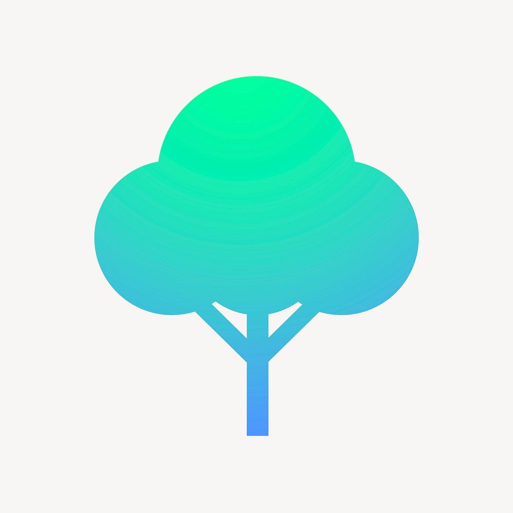 Tree, environment icon, gradient design vector