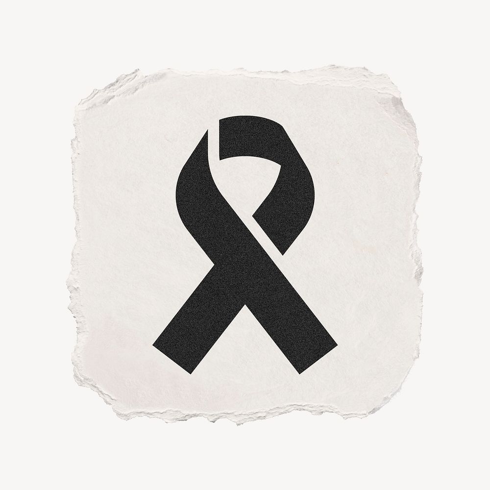 Ribbon icon, ripped paper design